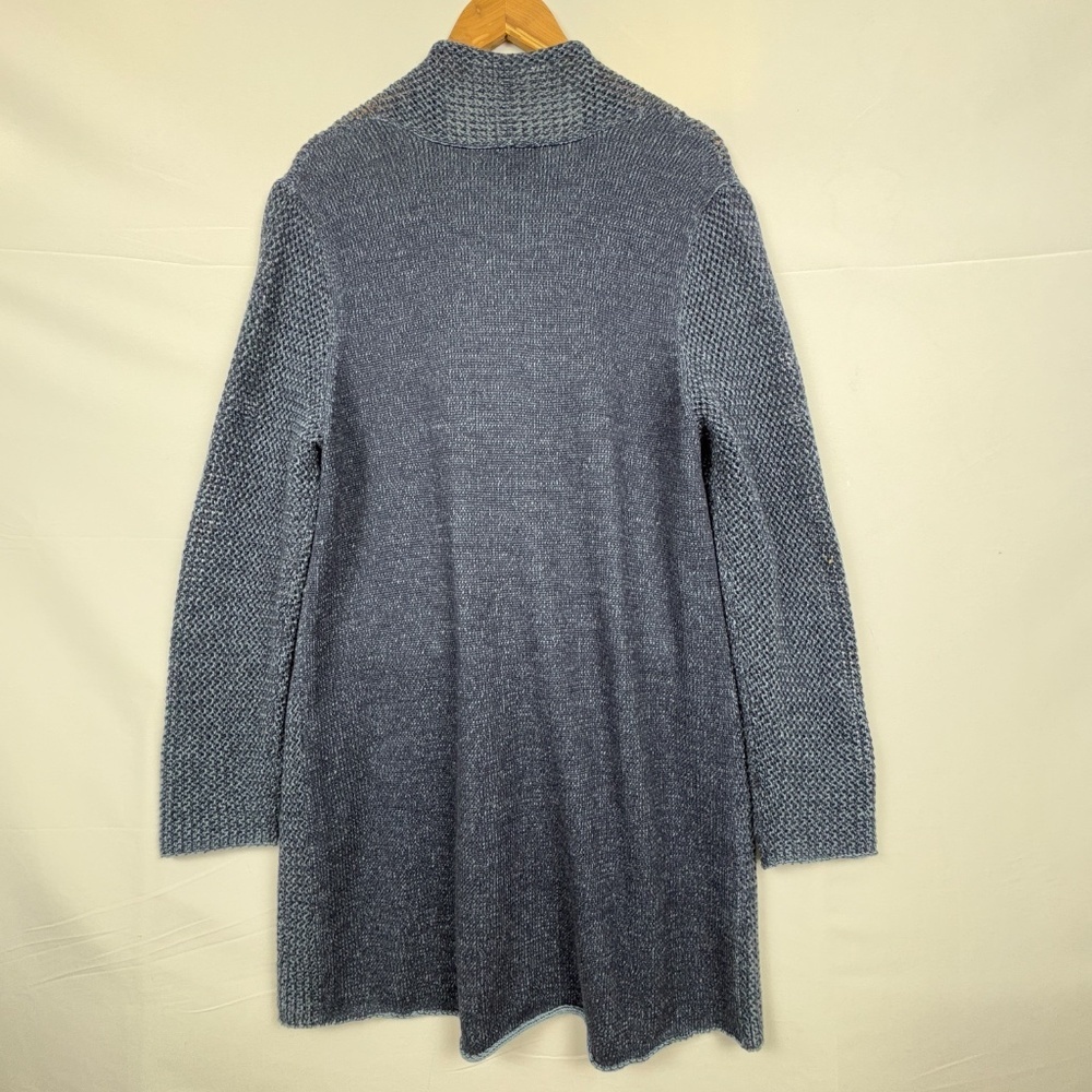 J Jill Womens Wool Tie Cardigan Duster Sweater Sz L Open Knit Beach Office NWOT - Picture 6 of 14